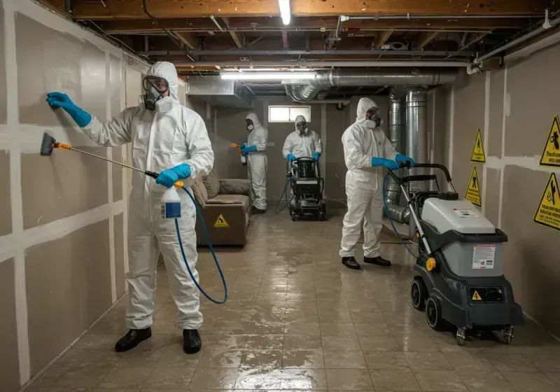 Basement Moisture Removal and Structural Drying process in Zapata, TX